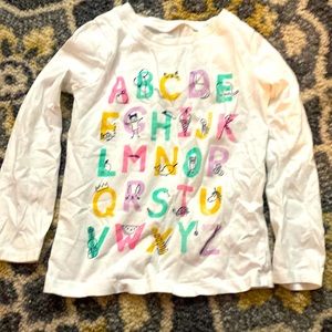 Cute white alphabet shirt - long sleeves 4T girls. Carters
